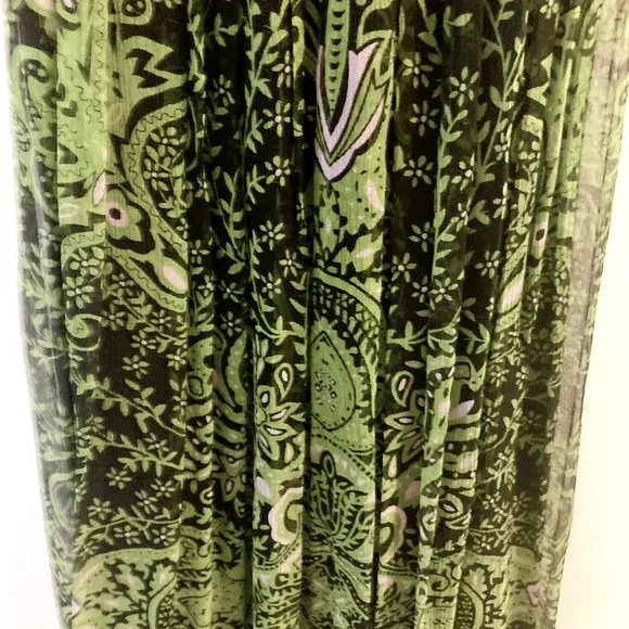 XS Bebe Green & Black Sheer, Lined Maxi Dress - Picture 14 of 15